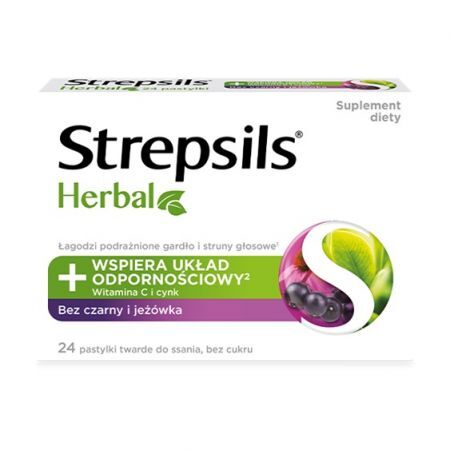Strepsils Herbal czarny bez i jeżówka 24 tabletki do ssania