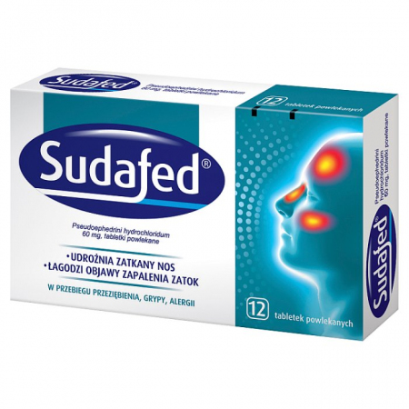 Sudafed 60 mg, 12 tabletek powlekanych