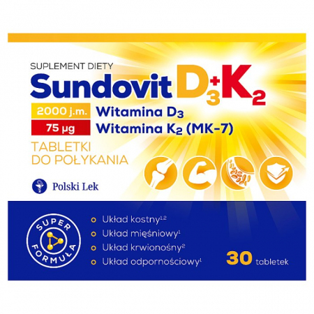 Sundovit D3+K2  30 tabletek