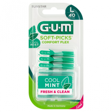 Sunstar Gum Soft-Picks Comfort Flex Cool Mint czyściki międzyzębowe duże L, 40 szt.