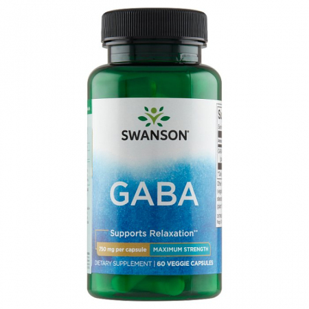 SWANSON Gaba Gamma Aminobutyric Acid 750 mg 60 kapsułek