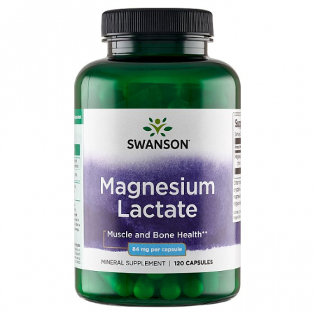 SWANSON Magnesium Lactate 120 kapsułek