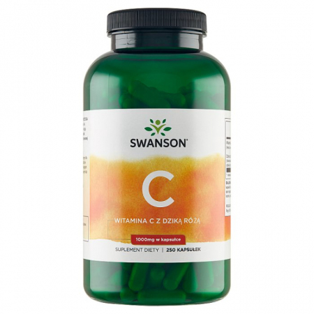 SWANSON Vitamin C with rose hips 1000 mg 250 kapsułek