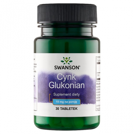 SWANSON Zinc Gluconate 30 tabletek