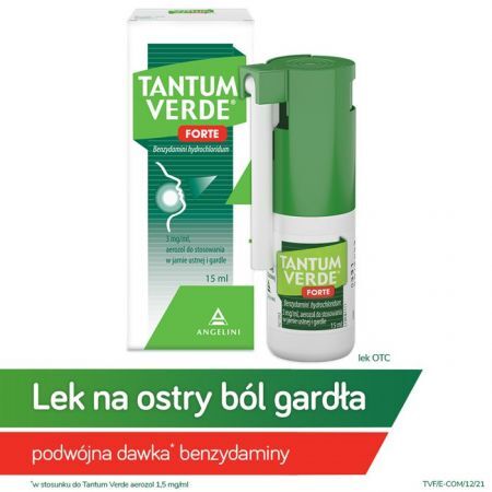 Tantum Verde Forte 3 mg/ml aerozol do stosowania w jamie ustnej i gardle 15 ml