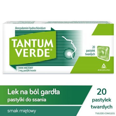 Tantum Verde smak miętowy 3 mg 20 pastylek do ssania