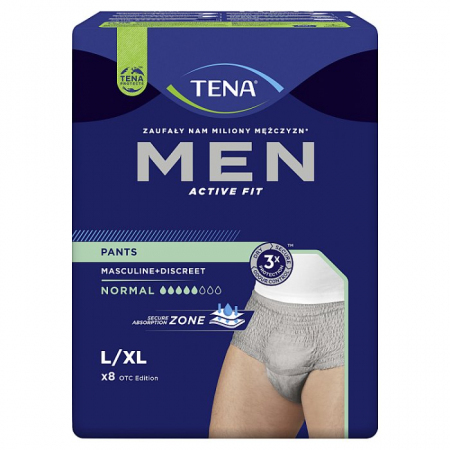 TENA Men Pants Normal Grey L/XL Majtki chłonne 8 szt.