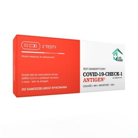 Test COVID-19-CHECK-1 Antigen  Lab Home (2 sztuki !!!)