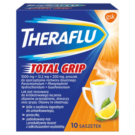 Theraflu Total Grip 10 saszetek z proszkiem do sporządzenia zawiesiny