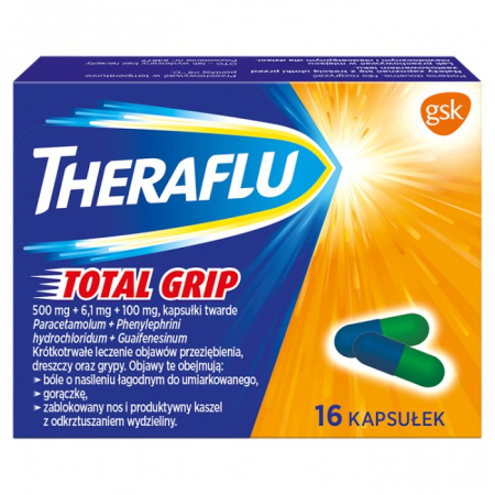 Theraflu Total Grip 16 kapsułek / Przeziębienie