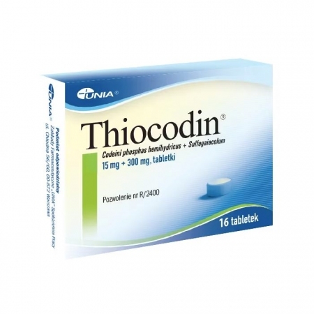 Thiocodin 15 mg + 300 mg 16 tabletek