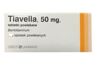 Tiavella 50 mg 100 tabletek powlekanych / witamina B1