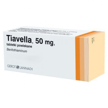 Tiavella 50 mg 50 tabletek powlekanych / Witamina B1