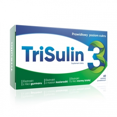 Trisulin tabletki powlekane na prawidłowy poziom cukru we krwi, 60 szt.