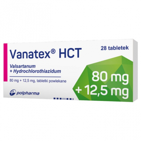 Vanatex HCT 80 mg + 12,5 mg tabletki powlekane, 28 szt.