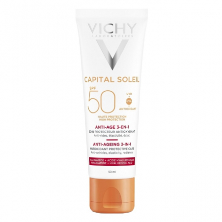 Vichy Capital Soleil krem przeciwstarzeniowy do twarzy 3w1 SPF50+, 50 ml