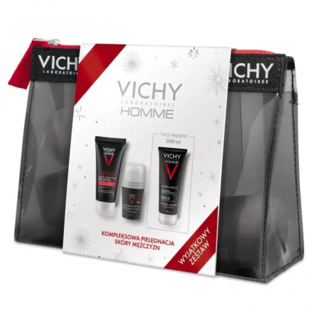 Vichy Homme Zestaw dla mężczyzn: Structure Force krem, 50 ml + antyperspirant w kulce + Hydra Mag C żel pod prysznic, 200 ml