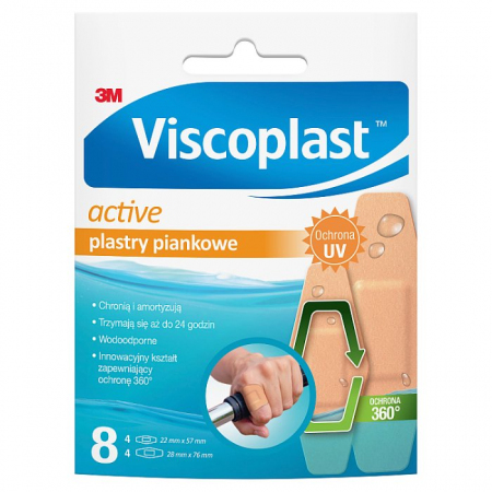 Viscoplast Active amortyzujące wodoodporne plastry piankowe, 8 szt.