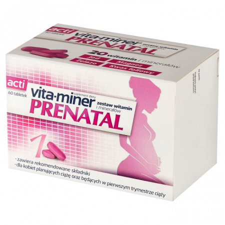 Vita-miner Prenatal 60 tabletek / Witaminy dla kobiet w ciąży i karmiących piersią