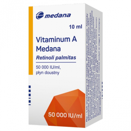 Vitaminum A 50 000 j.m./1 ml Medana płyn doustny krople, 10 ml