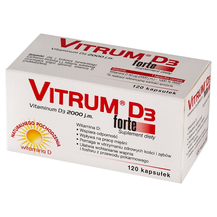 Vitrum D3 Forte 2000 Jm 120 Kapsułek Witamina D3 Dla Dorosłych Osteoporoza Lekischorzenia Alleccopl