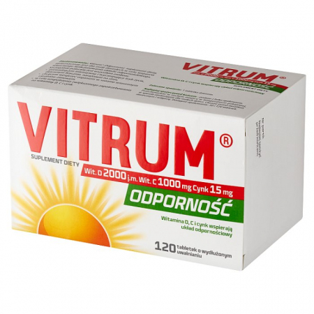 Vitrum Odporność tabletki witamina D 2000 j.m., C 1000 mg i cynk, 120 szt.