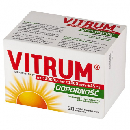 Vitrum Odporność tabletki witamina D 2000 j.m., C 1000 mg i cynk, 30 szt.