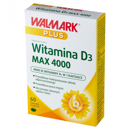 Walmark Plus Witamina D3 Max 4000 60 kapsułek