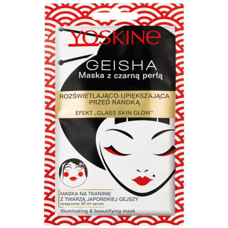 Yoskine Geisha maska z czarną perłą na tkaninie, 20 ml