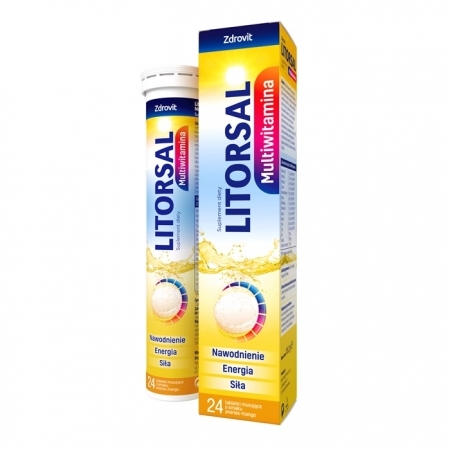 ZDROVIT Litorsal Multiwitamina (ananas-mango) 24 tabletki musujące