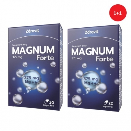 Zdrovit Magnum Forte 375 mg kapsułki z magnezem i witaminą B6, 2 x 30 szt.