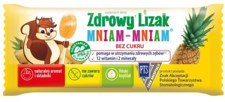 Zdrowy Lizak Mniam-Mniam - smak ananasowy 1 szt.