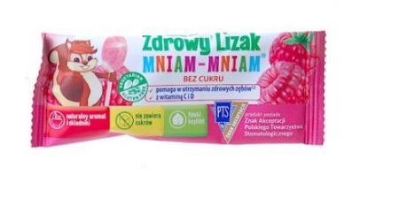 Zdrowy Lizak Mniam-Mniam - smak malinowy 1 szt.
