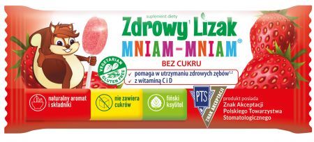 Zdrowy Lizak Mniam-Mniam - smak truskawkowy 1 szt.